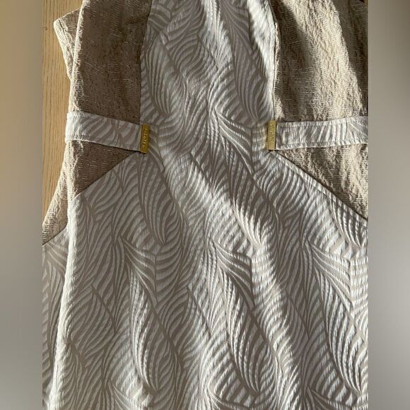 Calvin Klein ivory and Cream patterned Midi Dress Size 8 - Picture 2 of 5
